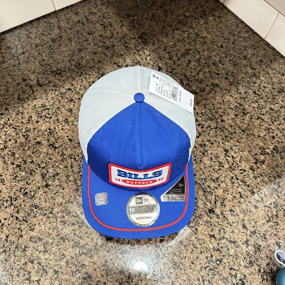 Buffalo Bills Hat New Era 19TWENTY Trucker Adjustable Blue White NFL New